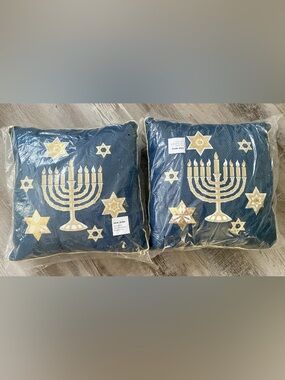 Hanukkah Lighted Throw Pillows 18"x 18" Set Of 2